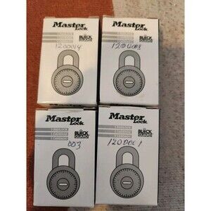 Master Lock 1525 BlockGuard Combination Padlocks with Key Control - Set of 4